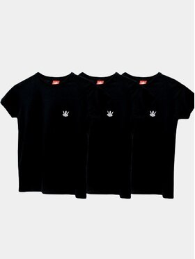Jigga Wear Jigga Wear Komplet t-shirtów Zestaw 3 Damskich T-Shirtów Jigga Wear Mini Logo Czarny S Czarny Regular Fit