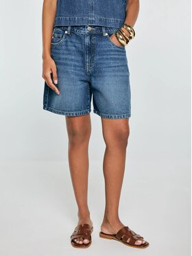 BIG STAR BIG STAR Szorty jeansowe SOLEIL_588_110 Granatowy Basic Fit