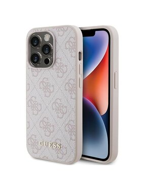Guess Guess Etui na telefon 4G Metal Gold Logo Różowy