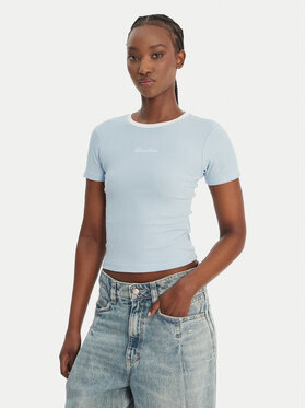 Guess Jeans Guess Jeans T-Shirt W6GPA9 KF641 Světle modrá Slim Fit