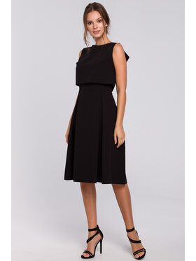 Makover Makover Elegantné šaty K005 Čierna Regular Fit