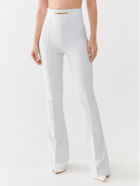 Elisabetta Franchi Elisabetta Franchi Hlače iz tkanine PA-009-36E2-V250 Bela Regular Fit