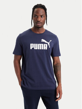 Puma Puma Marškinėliai Ess Logo 586666 Tamsiai mėlyna Regular Fit