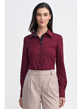 NIFE NIFE Koszula K82 Bordowy Regular Fit
