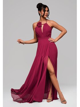 Ombre Ombre Sukienka wieczorowa LA-OM-DLR156 Czerwony Regular Fit