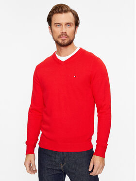 Tommy Hilfiger Tommy Hilfiger Sweter MW0MW28047 Czerwony Regular Fit