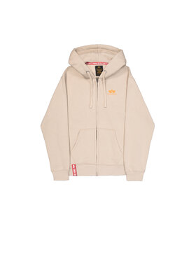 Alpha Industries Alpha Industries Bluza Basic Small Logo Zip Hoodie Beżowy Regular Fit
