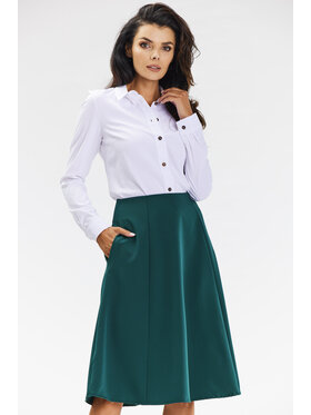Awama Awama Spódnica A673 Zielony Basic Fit