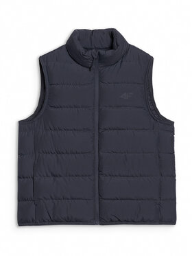 4F 4F Kamizelka MIDSHOP TEXTILE Czarny Regular Fit