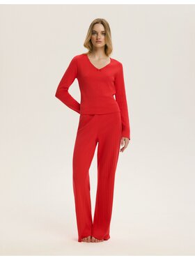 Esotiq Esotiq Piżama 44671 Czerwony Regular Fit