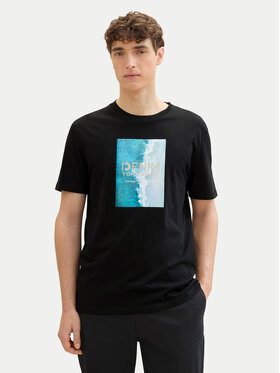 Tom Tailor Denim Tom Tailor Denim T-särk 1042045 Must Regular Fit
