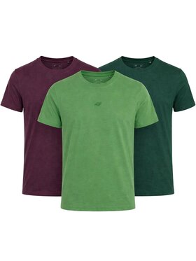 4F 4F T-Shirt Z-TTSHM3947-3-K Biały Regular Fit