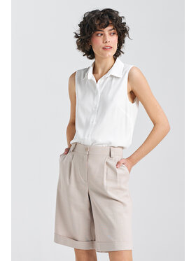 NIFE NIFE Bluzka B159 Écru Regular Fit