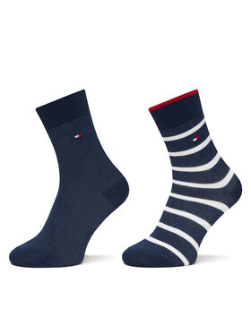 Tommy Hilfiger Tommy Hilfiger Set di 2 paia di calzini lunghi da bambini 701229939 Blu scuro