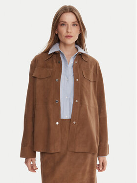 MAX&Co. MAX&Co. Кожено яке Stallo 2526446011200 Кафяв Loose Fit