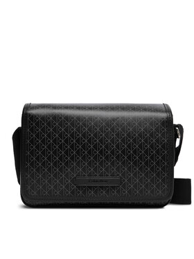 Calvin Klein Calvin Klein Torbica za okrog pasu Emblem Aop Coated Small Flap Mes LV04D3396G Črna