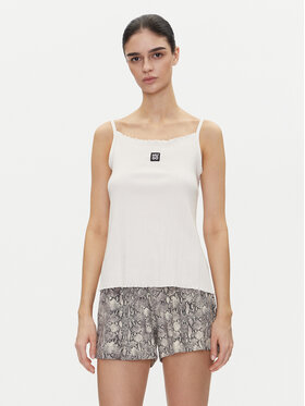 HUGO HUGO Top Rib_Vest 50540056 Écru Regular Fit