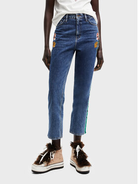 Desigual Desigual Jeans hlače 22WWDD07 Mornarsko modra Straight Fit