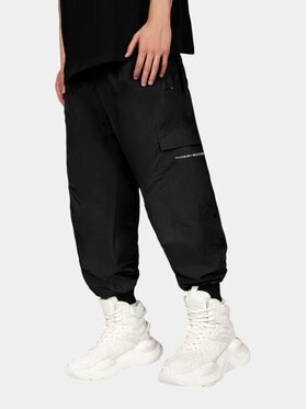 MADE BY SOCIETY MADE BY SOCIETY Spodnie materiałowe Pantaloni Cipher Cargo - P17214 Czarny Basic Fit