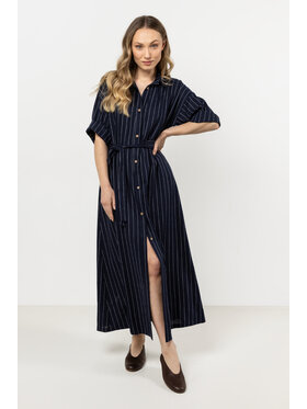 Awama Awama Sukienka letnia A730 Granatowy Basic Fit