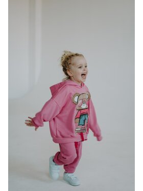 Bejbi Story Bejbi Story Bluza Bluza oversize Rossie Teddy z kapturem Różowy Oversize