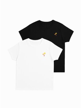 MyStars MyStars T-Shirt Palmy na urlop plażę wakacje 128200 Czarny Regular Fit