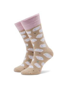 Zooksy Zooksy Skarpety wysokie damskie Warm Winter Marshmallows Beżowy