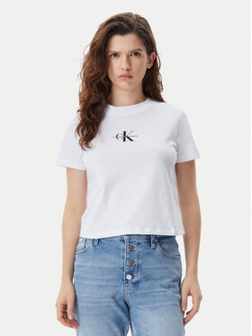 Calvin Klein Jeans Calvin Klein Jeans T-Shirt Baby Tee J20J223113 Λευκό Slim Fit