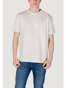 Calvin Klein Jeans Calvin Klein Jeans T-Shirt SHINY MONOLOGO TEE Beżowy Shirt Fit