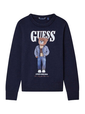 Guess Guess Sweter L6RR04 Z2ZK2 Granatowy Regular Fit