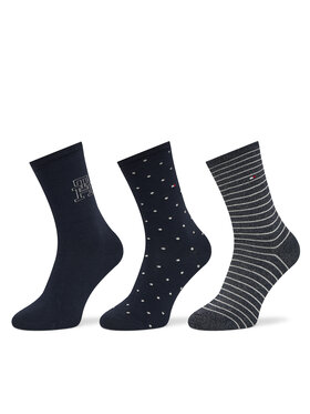 Tommy Hilfiger Tommy Hilfiger Moteriškų ilgų kojinių komplektas (3 poros) 701236464 Tamsiai mėlyna