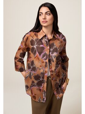 Oltre Oltre Camicia 5114J100781N0V2 Arancione Baggy Fit