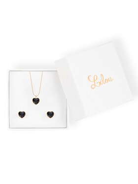 Lilou Lilou Zestaw naszyjnik i kolczyki Mini Icons Czarny
