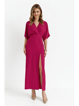 Makover Makover Sukienka codzienna K163 Czerwony Modern Fit