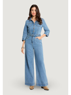 Morgan Morgan Jumpsuit 261-PIMA Blu Wide Leg