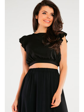 Awama Awama Bluzka A429 Czarny Basic Fit