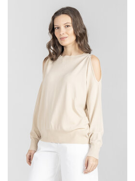 Deni Cler Milano Deni Cler Milano Sweter T-DC-S418-F2-20-12-1 Beżowy Regular Fit
