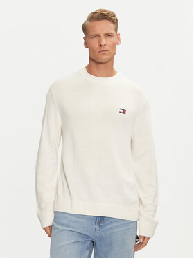 Tommy Jeans Tommy Jeans Svetr Badge DM0DM20706 Bílá Regular Fit