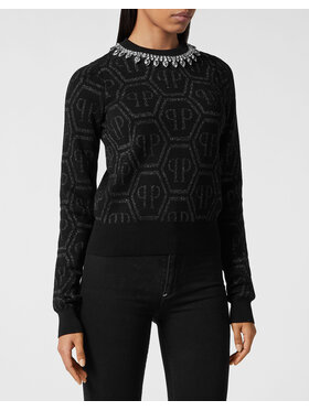 PHILIPP PLEIN PHILIPP PLEIN Sweter 15281 Czarny Regular Fit
