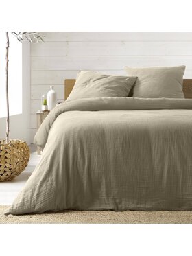 MIAhome MIAhome Komplet pościeli muślinowej MUSSOLA 240x220 cm beżowy Beżowy