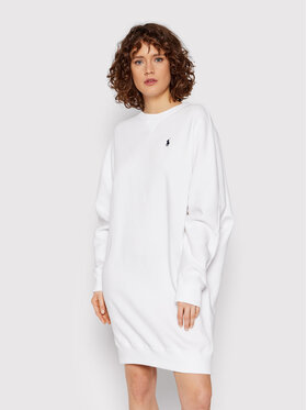 Polo Ralph Lauren Polo Ralph Lauren Φόρεμα υφασμάτινο 211856683001 Λευκό Oversize