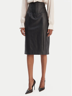 Bardot Bardot Ādas imitācijas svārki Henley 60225SB Melns Slim Fit