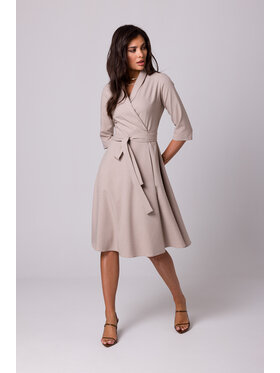 BeWear BeWear Sukienka codzienna B255 Beżowy Regular Fit