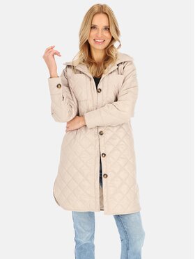 Perso Perso Prechodný kabát BLE241045F Béžová Regular Fit