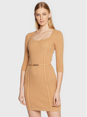 Rinascimento Rinascimento Trikotažinė suknelė CFM0010919003 Ruda Slim Fit