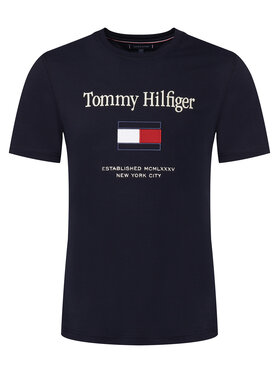 Tommy Hilfiger Tommy Hilfiger T-Shirt Embro Flag MW0MW42736 Σκούρο μπλε Regular Fit