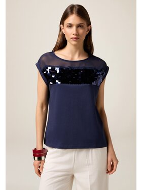 Oltre Oltre T-Shirt G086J004311N034 Niebieski Regular Fit