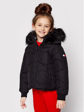 Tommy Hilfiger Tommy Hilfiger Žieminė striukė Tonal Fur KG0KG05970 M Juoda Regular Fit