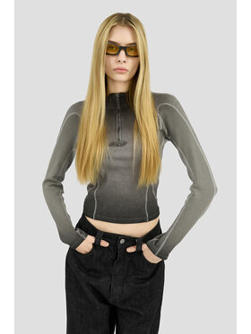 2005 2005 Longsleeve Quarter-Zip Women Szary Slim Fit