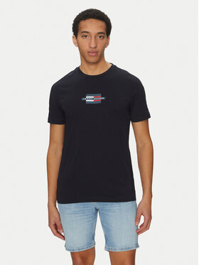 Tommy Hilfiger Tommy Hilfiger T-Shirt Flag Box MW0MW38636 Granatowy Regular Fit